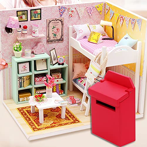 FOUTP Mailbox Spielzeug Miniatur Postfach Puppenhaus Zubehör 1:12 Mini Holz Briefkasten Miniatur Mail Box für… – Bild 4