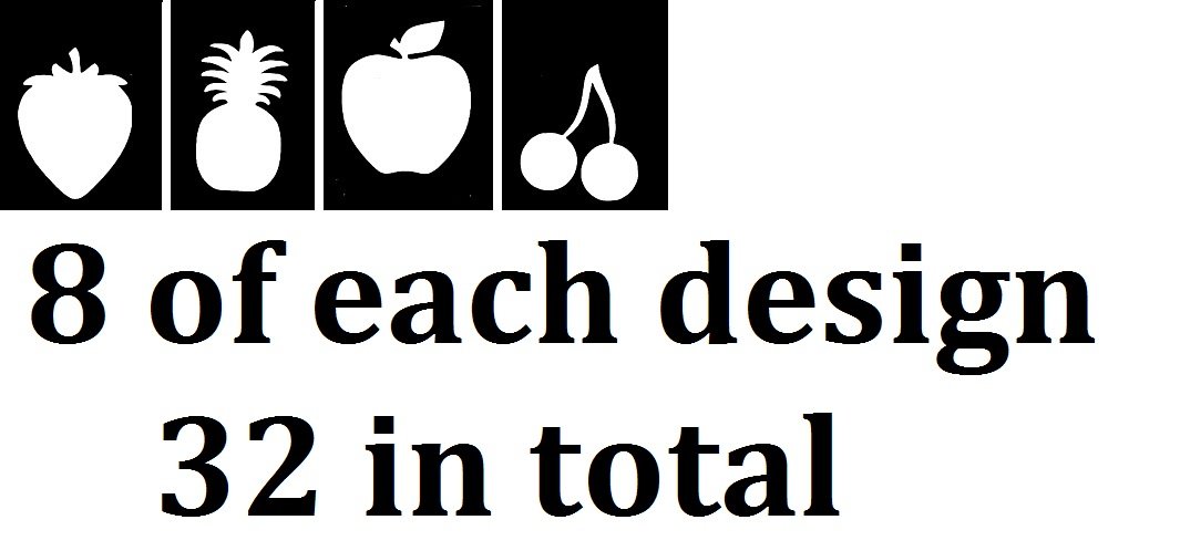 Food and Drinks Collection (32 Tattoo Glitter Airbrush Stencil Fruit)