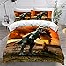 Feriswhell Copripiumino con dinosauro Jurassic World per bambini, con dinosauro Jurassic Age T-Rex Raptors, con cuscino a forma di dinosauro (king size 264,2 x 228,6 cm, 3)