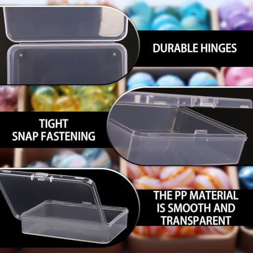 Image of Small Plastic Containers, 18 Pack Clear Plastic Storage Containers, Modern Style, Arts & Craft Storage Boxes, 4.5 x 3.37 x 1.12 Inch