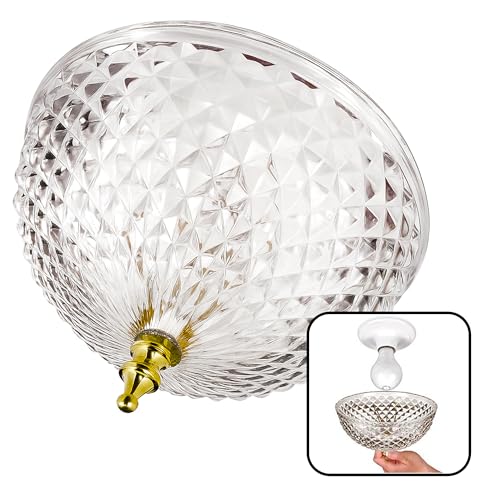 Evelots Clip-On Light Shade for Ceiling Bulb or Lamp - Antique Diamond Cut Acrylic - Easy Install Decorative Lamp & Lighting Cover