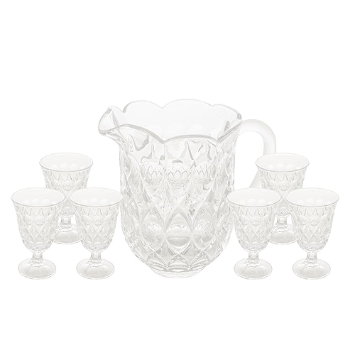 LYOR - Conjunto Jarra com 6 Taças para Água de Cristal Lile 1,5L/230ml LYOR - Conjunto Jarra com 6 Taças para Água de Cristal Lile 1,5L/230ml