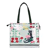 KTTGYRE Rucksack Damen PVC Im Londoner Londoner Stil Wiederverwendbarer Einkaufstasche Frauen Tasche Umweltfreundliche Blumenkäufer Beutel wasserdichte Tasche Handtasche Mittagessen Tasche-L