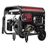 Stromerzeuger Benzin Handstart und E-Start 12 PS, 5000 W Maximalleistung, 3500 W max. Dauerleistung, 15 L Tank, 4-Takt-Motor, AVR-Funktion, 2x 220 V, Ölmangelsicherung, Überlastschutz