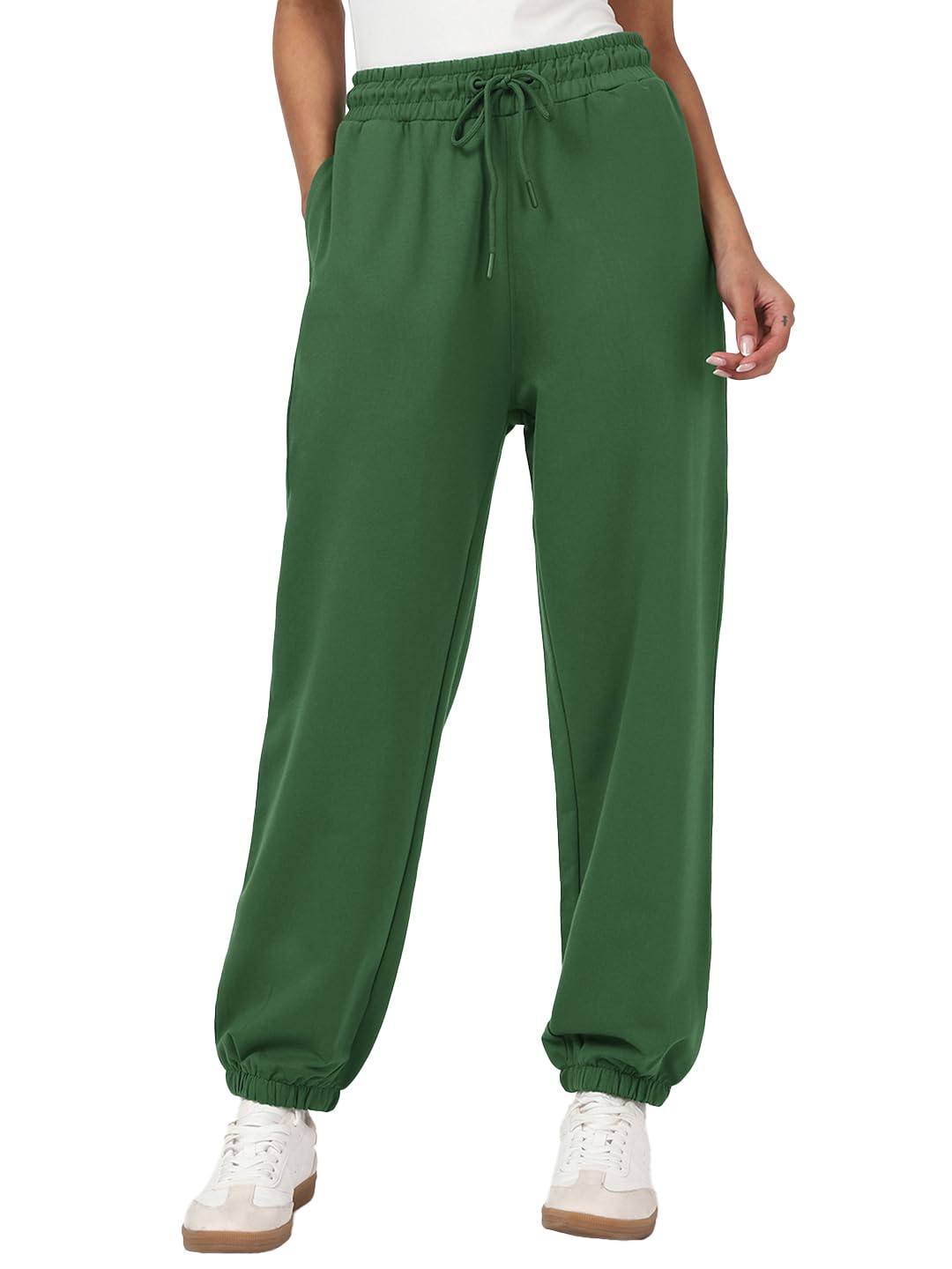 bewakoof Women's Cotton Oversized Fit Joggers | Track pants for woman | Lower for women | Multipurpose | Activewear | Utility Pockets | Lightweight & Flexible Elastic Waist | Casual Joggers | Loose Fit-picture-53