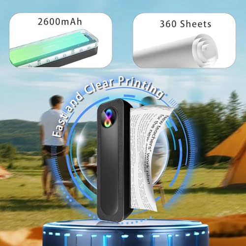 Image of Portable Thermal Wireless Printers for Travel, Inkless Bluetooth Printer Support for 8.5 inchx11 inch US Letter & A4 Thermal Paper Compatible with iOS, Android & Laptop for Tattoo,Office (BG25)