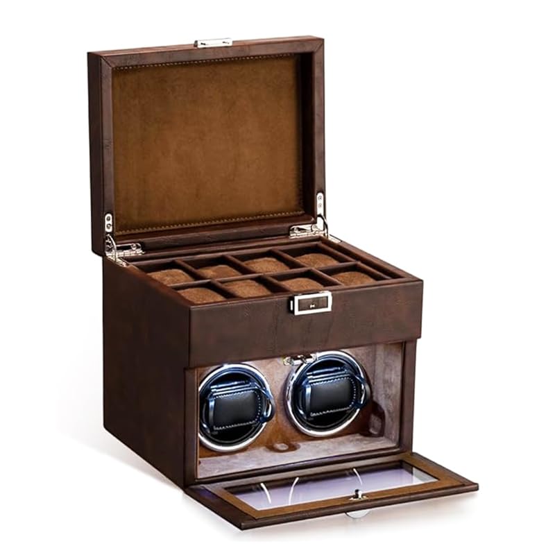 HEYOUTH Remontoir Montre Automatique,Boîte de Remontoir Automatique,Watch Winder avec Moteur Silencieux,Boîte à Remontoir de Rangement,pour remontage mécanique...