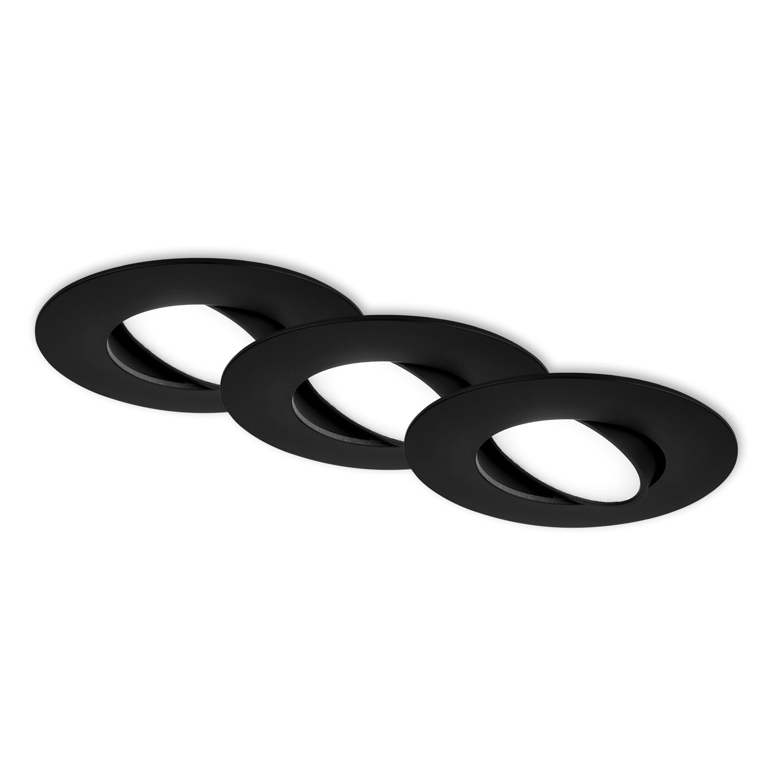 BRILONER Lot de 3 spots LED à encastrer 230V IP65 noir 90x45 mm