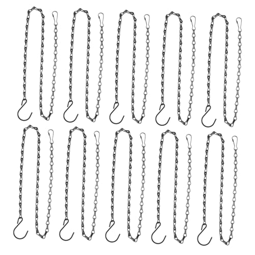 BCOATH Replacement Chain Hangers for Flower Pot 20pcs Hanging Chain Set Sturdy Garden Hanger Metal s Hooks