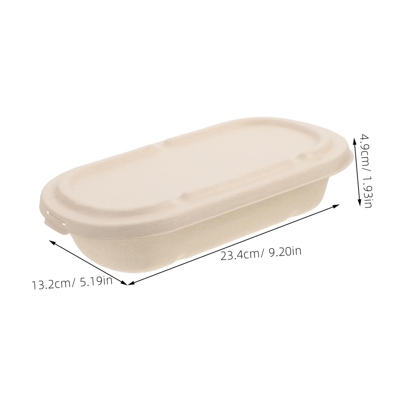 Anneome Juegos de Recipientes Desechables de Pulpa para Alimentos con Tapa 25 Color Caqui Capacidad 850ml Ideales para Llevar Comida Saludable y Segura