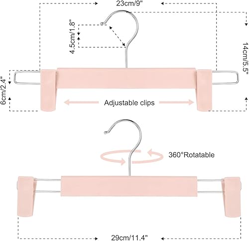 Miniatura 3 de Perchas para pantalones, soportes para faldas que ahorran espacio con ganchos giratorios de 360, clips ajustables, perchas para pantalones, perchas