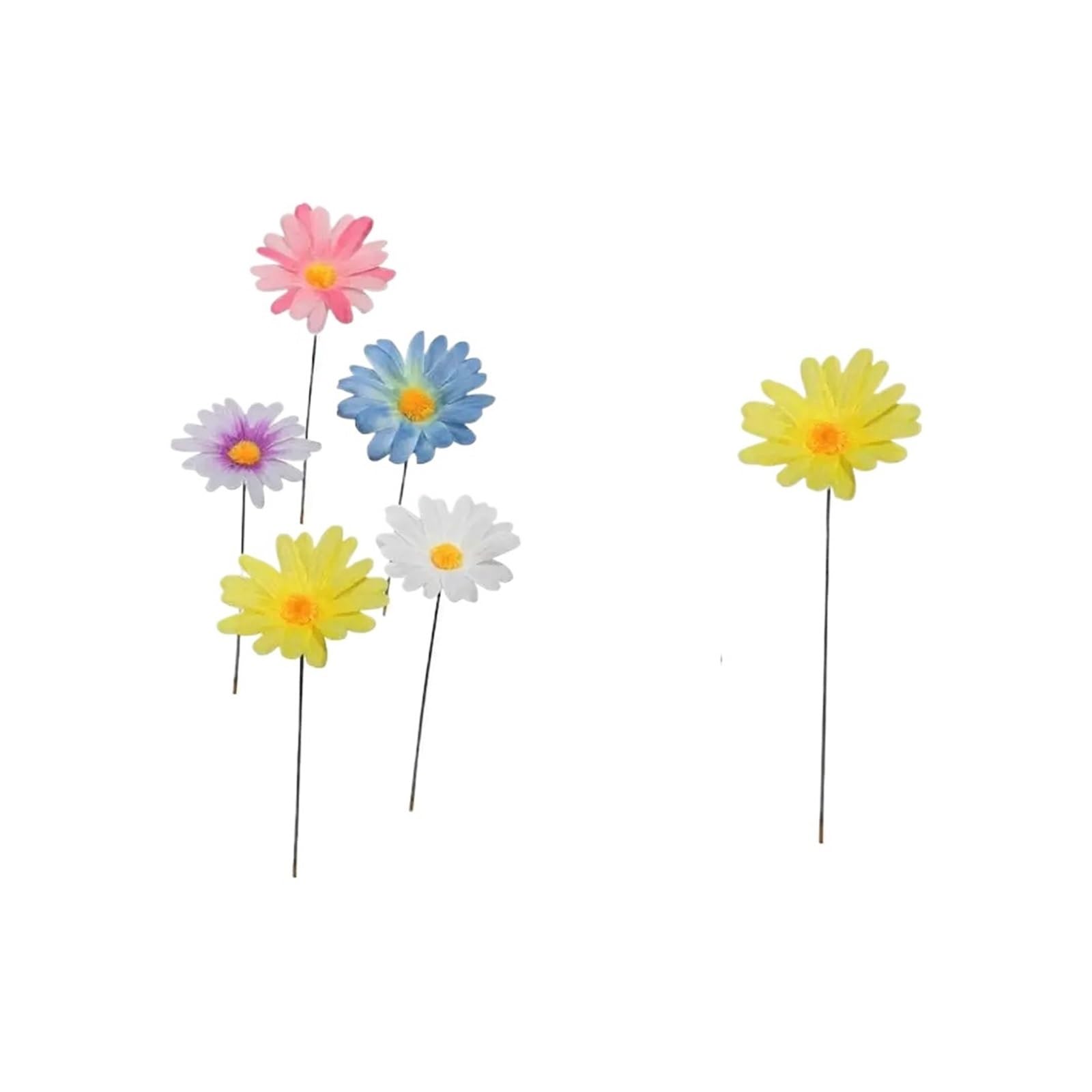 YONMLEDO Metal Flower Stakes Flower Garden Stake Decor Daisy Flower Stick Outdoor Floral Picks Colorful Flower Yard Art Pathway Garden Fairy Accessory(20pcs)