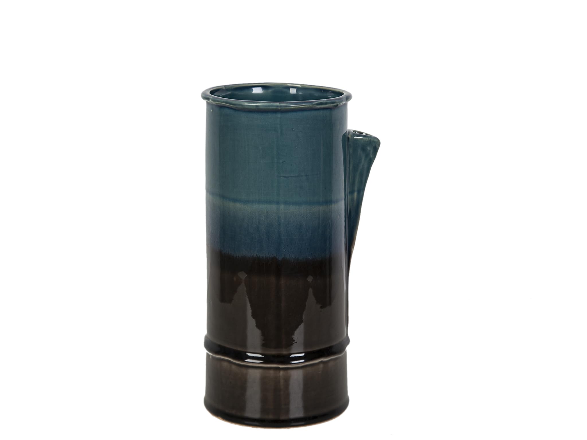 Vase céramique bleu et noir stable pour éviter les chutes