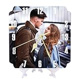 Custom Wall Clock, Photo Wall Clocks for Living Room Decor with Photo,Customized Gift for Birthday Wedding Valentine's Day Fits Living Room Kitchen Bathroom