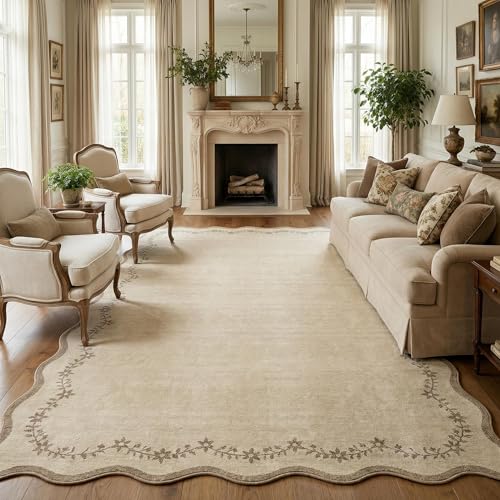 GarveeHome Scalloped Area Rugs 8x10 for Living Room,...