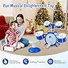 COSTWAY Kids Drum Kit, Toddler Jazz Drum with Stool, Drumsticks, Musical Instruments Mini Band Rock Toy Set for 3 Years + Boys Girls #5
