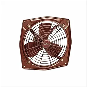 Khaitan 230 MM Freshair Fan | Metal Exhaust Fan for Bathroom, Kitchen, Office and Restaurants | Ventilation Fan With Plastic Guard- Brown