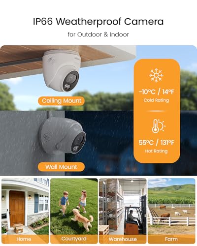 Image of Anlapus 4K Security Camera System with AI Human /Vehicle Detection, 4Pcs 8MP Wired Indoor Outdoor CCTV Cameras, Night Vision, 8CH Home Surveillance DVR with 1TB HDD for 24 /7 Video & Audio Recording