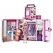 Barbie Coffret Dressing Deluxe de Barbie (60cm) avec poupée Barbie blonde, 15 espaces de rangement, plus de 30 tenues et accessoires Jouet Enfant, Dès 3 ans, HGX57