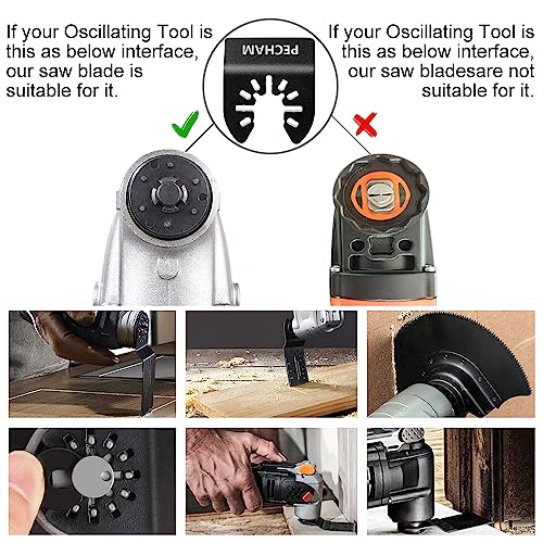 pecham 24pcs universal wood metal oscillating multitool quick release saw blades fit porter cable black amp decker rockwell ridgid ryobi milwaukee chicago craftsman
