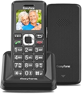 Easyfone T200 4G Unlocked Big Button Senior Cell Phone, Easy-to-Use Basic Feature Mobile Phone for Elderly, Kids and Backup with SOS Button and Charging Dock, FCC/IC Certified (Black)