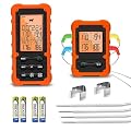 Grill Smoker BBQ Cooking Food Thermometer Oven Safe - Digital Wireless Meat Thermometer for Grilling Smoking with 4 Probes - Kitchen Baking Steak Turkey Candy Thermometers, not for Medical Purposes