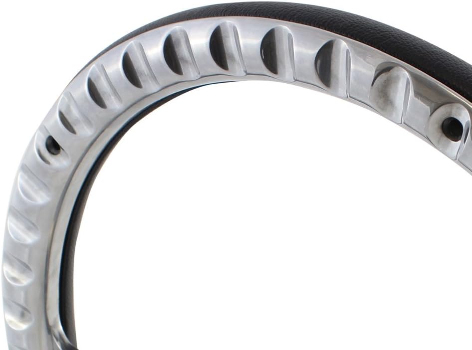 Flame Steering Wheel 5-bolt 14 Inch Aluminum with Black Wrap and Horn