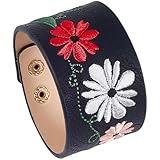 Hochwertiges Material:Breites Lederarmband aus hochwertigem Leder, bequem und weich, mit einer zarten Berührung, nicht leicht zu verblassen und zu brechen, mit guter Funktionalität und Ästhetik