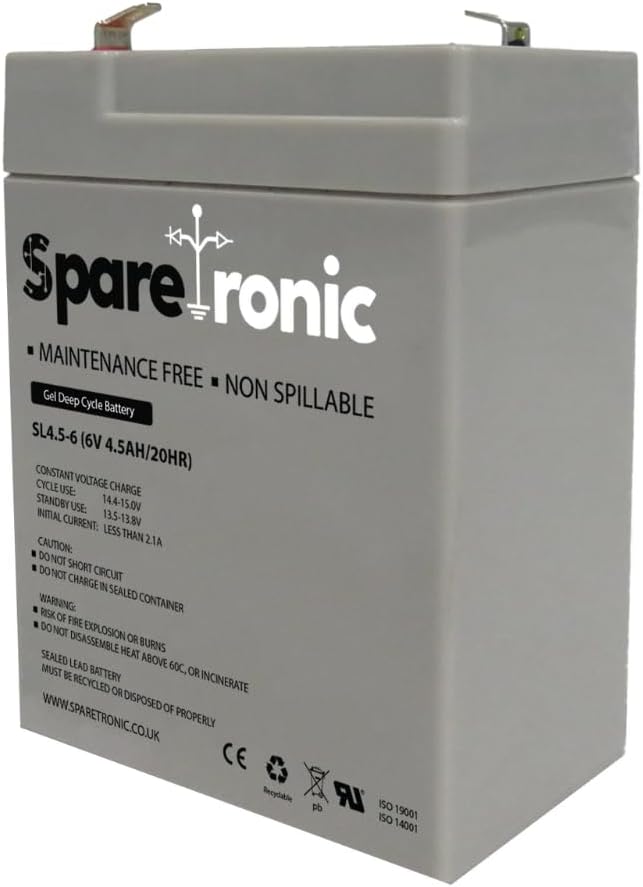 6V 4.5Ah Sealed Lead-Acid Battery – Maintenance-Free VRLA Battery with AGM Technology for Reliable Backup Power in Emergency Lighting, Toys, Alarms, and More