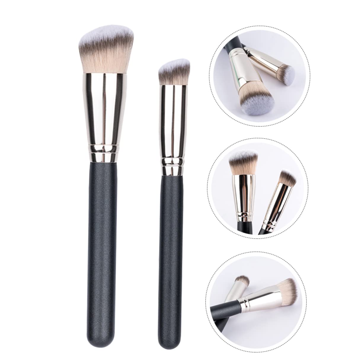 minkissy 2sets Makeup Brush Set Foundation Concealer Powder Brush Quality 2pcs*2
