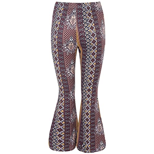 Elogoog Calça feminina de ioga bootcut casual de cintura alta e pernas largas para treino, leggings