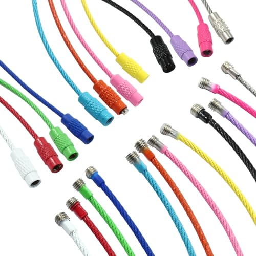 24 Pcs Durable Stainless Steel Cable Wire Key Chain - 1.5mm Thickness Key Rings for Travel, Luggage Tags, Outdoor Activities - 6 Inch Length for Easy Hanging and Security（Mix Color）4