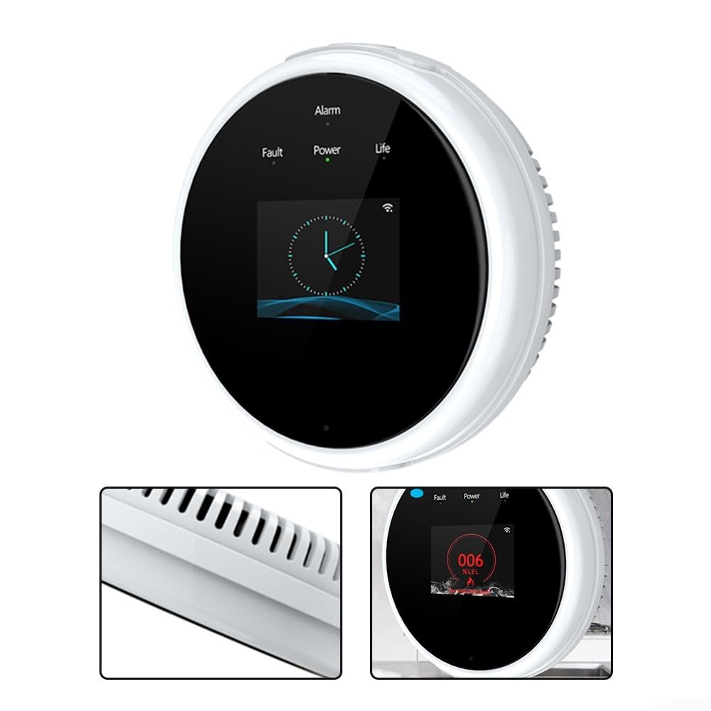 Alarm detektora gazu, LPG, wykrywacz wycieku gazu ziemnego, czujnik wycieku gazu ziemnego, inteligentny wyświetlacz LCD Tuya wykrywacz wycieku gazu, metan, propan, butan, palny, detektor gazu, pasuje