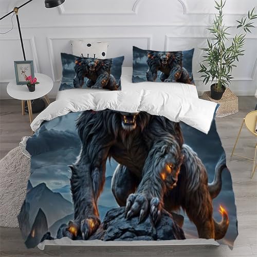 Housse de couette tigre de feu imprimé 3D haute définition microfibre 260x220 cm