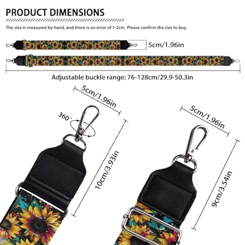 Image of Coldinair Sunflower Bag Handle Strap Replacement Purse Strap for Women Men Luggage Strap Suitcases Carrying Bag