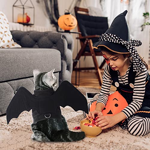 Katzen Welpen Hunde Kostüm Cosplay Kleidung Kostüm Schwarz Fledermaus Flügel Halloween Party Für Haustier Dekoration Kleidung Hundemantel Für Englische Bulldoggen (Black, L)