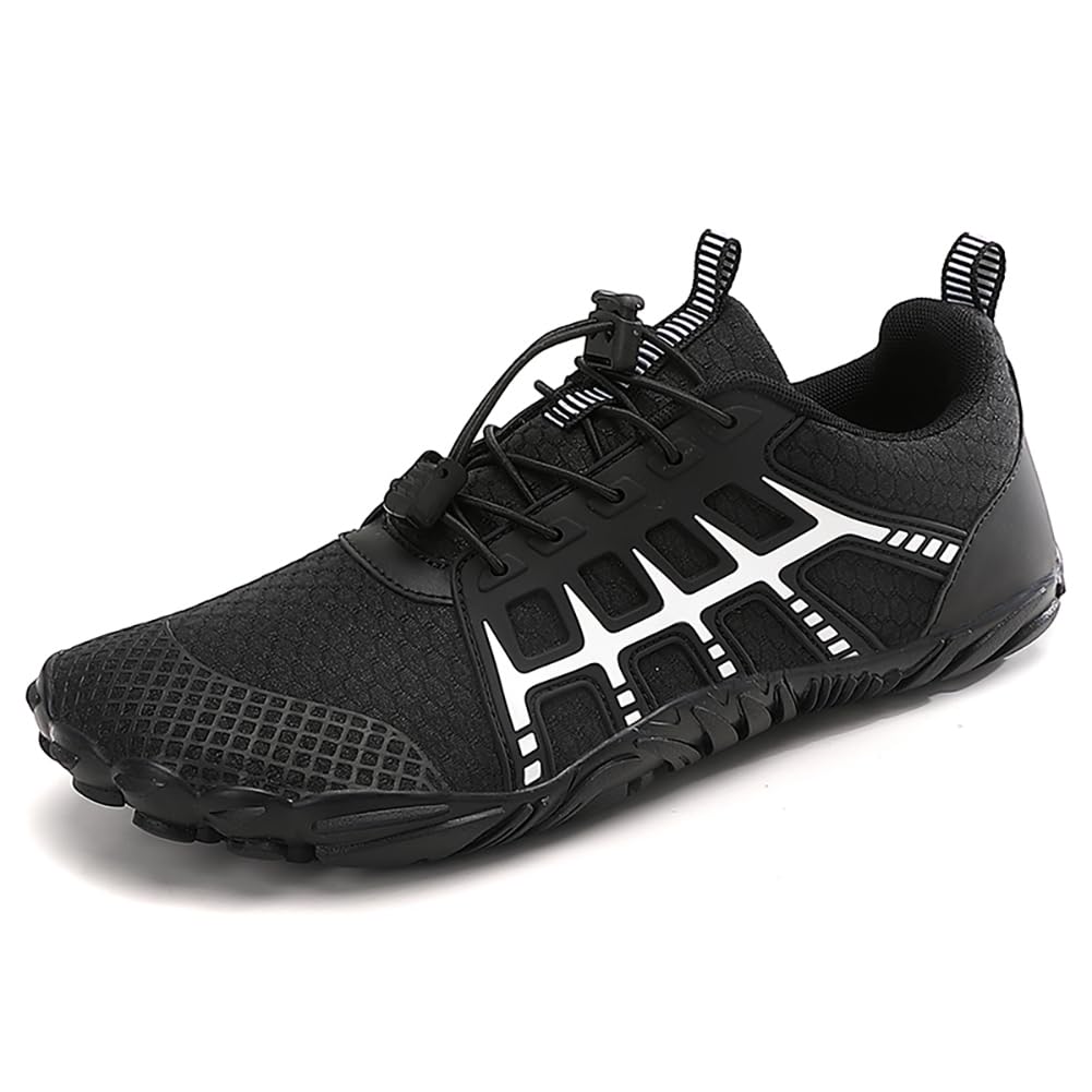 Wasserschuhe für Herren und Damen Schnelltrocknend mit Drainagelöcher rutschfeste Sohle 5-Zehen-Design für Strand Schwimmen Pool und Outdoor-Wanderungen