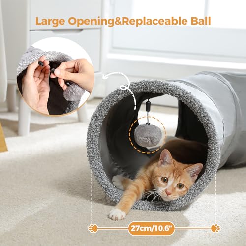 Image of PAWZ Road Cat Tunnel Collapsible S Shape Cat Tunnels for Indoor Cats Cat Play Tube 51 Inches Long 10.5 Inches in Diameter