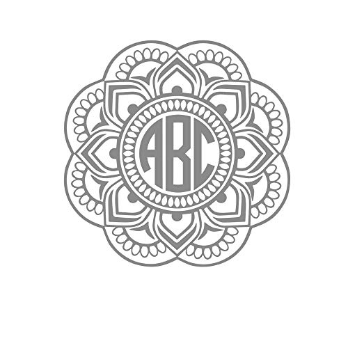 Dash of Flair - Custom Mandala with Monogram Initials Vinyl Decal Sticker - You Choose Size and Color - for Cup, Tumbler, Water Bottle, Laptop, Back Car Window, Personalized Gift Idea, and More