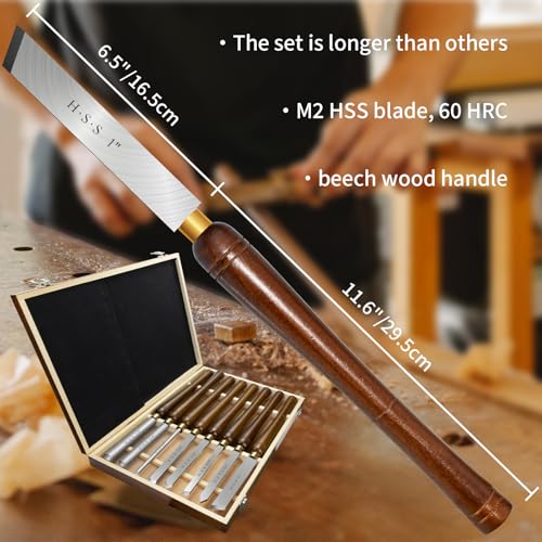 DEEFIINE 8pcs M2 HSS Lathe Chisel Set