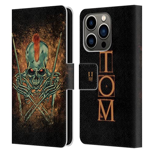 Carcasa de cuero Apple iPhone 14 Pro funda tipo libro protectora Tom Calavera