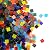Lanyani Transparent Square Glass Mosaic Tiles Pieces Stained Glass for Crafts, Mixed colors and Patterns, 500g/1.1lb