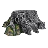 MOTHNUR Rampa para Tortugas de Resina Decorativa para Acuario Plataforma de Tortuga para Tomar el Sol Diseño Simulado de Tronco y Piedra Fácil de Instalar Adecuado para Reptiles y