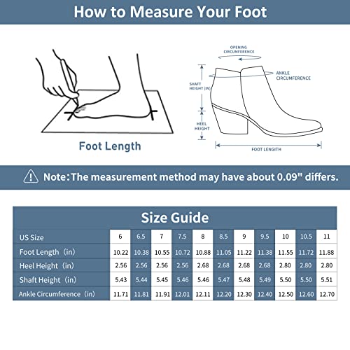 Centropoint Women's Fashion Block Heel Ankle Boots Pointed Toe Side Zip Leather Booties(Khaki Pu, Numeric_8) #TOP3