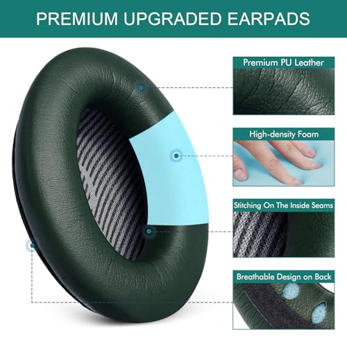 GEVO Premium Replacement Ear Pads for Bose QC35 & QC35ii Headphones - Green by GEVO - Used condition - Image 3