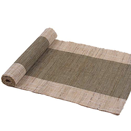 Lkh Ramie Cloth Burlap Table Runner, Vintage Hand-Woven Table Runner, Simple Home Decoration(Size:30×220Cm) #TOP1