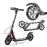 Cityroller Erwachsene, Riesenrad-Tretroller, Jugend-Erwachsenenroller Mit Doppelbremse, Doppelfederung, Stylischer Pendler-Klapproller, Zuladung 150KG (Nicht Elektrisch)