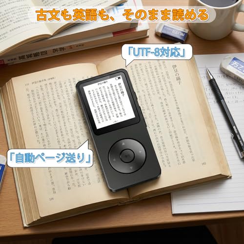 Qoosea MP3プレーヤー Bluetooth 5.3対応 音楽プレーヤー スピーカー内蔵 ハイレゾ 再生 20時間超連続再生 64GBカード付き 128GB拡張 軽量コンパクト 学生/通学/ジョギング 日本語取扱説明書 GITEKI認証済み(Black, 64GB)