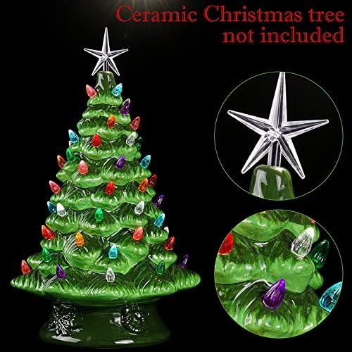 202 Pieces Plastic Ceramic Christmas Tree Replacement Lights Plastic Light Decorations for Accessories Christmas Tree Ornaments, Light and Star Shape, Transparent