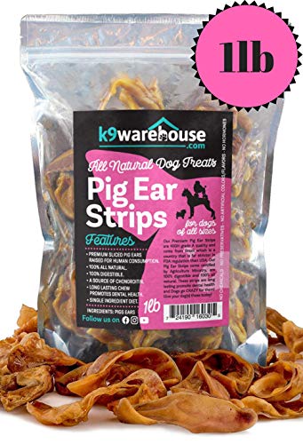 k9konnection Pig SLIVERS for Dogs | 1 Pound All Natural Pigs Ear Strips